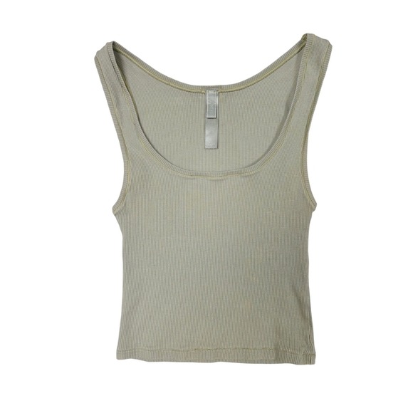 SKIMS Tops - SKIMS Soft Lounge Tank Top Women S Sage Green Ribbed Scoop Neck Cropped Basic